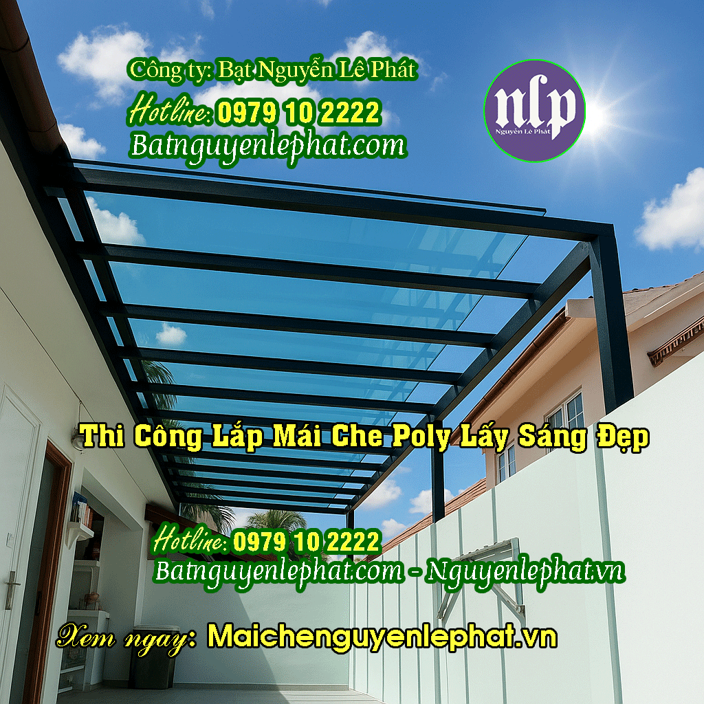 Báo Giá Thợ Làm Mái Tôn Poly , Mai Che Poly Giá Rẻ
