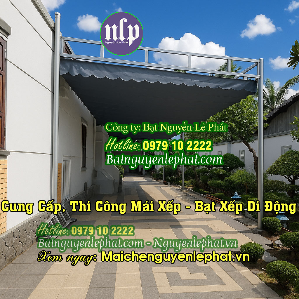 Mẫu mái che bạt kéo đẹp Mẫu mái che bạt kéo đẹp