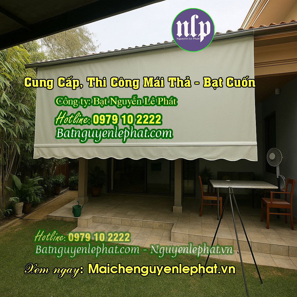 Thi công lắp đặt bạt thả mái che tự cuốn